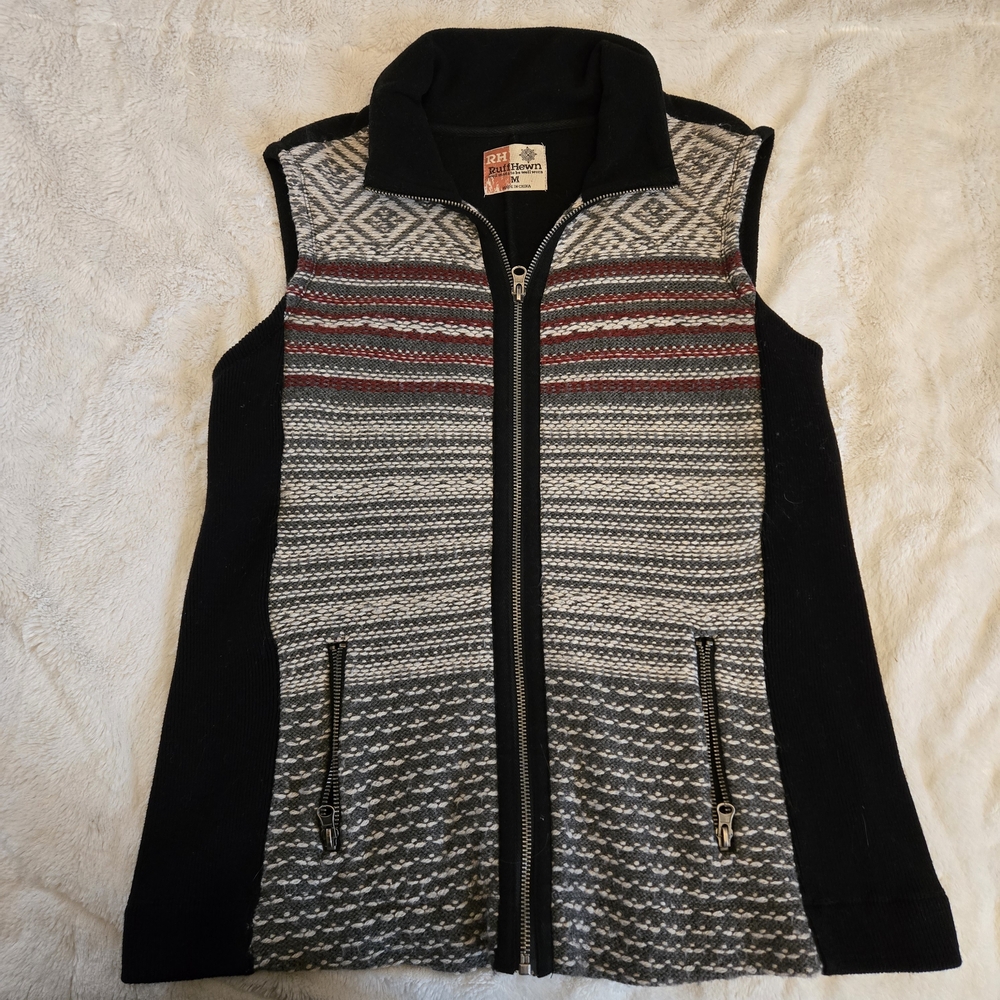 Ruff Hewn Vest Zip Up With Pockets Vintage 1990's